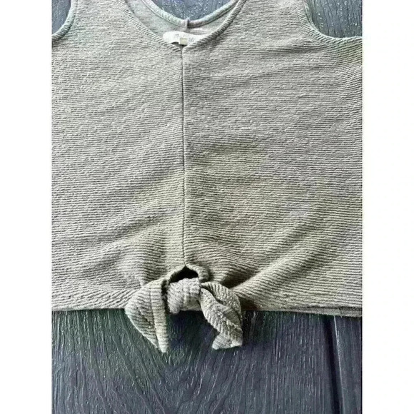 Madewell Tan Sleeveless Tie Front Crop Tank Top - Picture 7 of 10